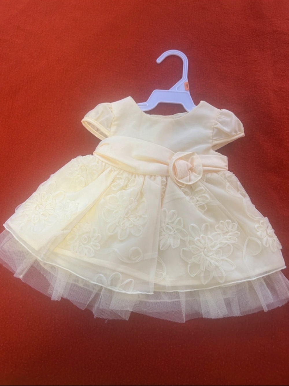 George Yellow Floral Embroidered Baby Dress